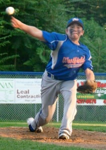 Trent Adam shuts the door on Leominster National in the bottom of the sixth inning Thursday night. (Photo by Chris Putz)