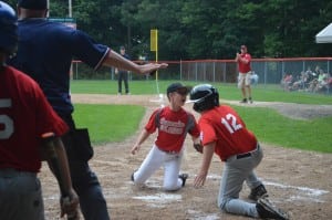 Josh Mayo (12) scored the second run of the game on a wild pitch in the second inning to give Westfield National a 2-0 lead. Westfield scored in every inning except for the sixth inning during their 7-1 win.