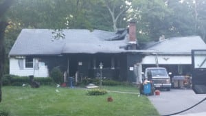 One person was injured in an overnight fire to a home on Family Lane in Westfield. (photo submitted)