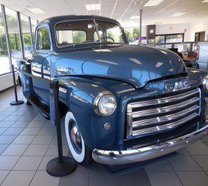 Don Pion’s restored 1950 GMC truck that is on display in the showroom.  (Photo by Amy Porter)