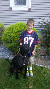 Jake Balser and his dog Bomber off to 3rd grade at Russell school