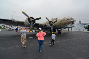 Attendees check out a B-17G Liberator. (Photo by Marc St. Onge)