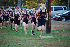 The Westfield High School boys' cross country team is off and running in their final home meet of the regular season. (Submitted photo)