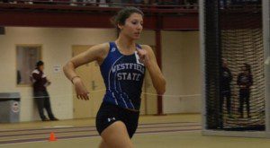 Westfield State's Ashley Monahan runs the 1000-meter. (WSU File Photo