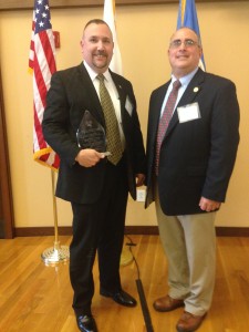 Westfield State University officer and Chicopee resident Lt. Bernie St. George was awarded the Sean Collier Award for Innovations in Community-Oriented Policing by the Massachusetts Association of Campus Law Enforcement Administrators 