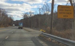 Route 20 in Westfield near the West Springfield line where three fatal crashes have ocurred since Christmas eve. (Photo by Christine Charnosky)