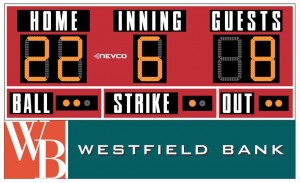 A rendering of the new digital scoreboard that will be installed at Papermill Field in Westfield.