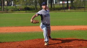 Westfield State pitcher Ray Bell delivers a pitch against Suffolk. (Photo courtesy of Westfield State Sports)