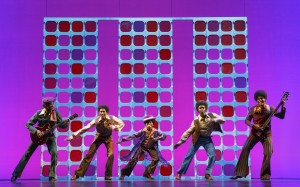 Reed L. Shannon as Michael Jackson with the Jackson 5 in Motown The Musical at The Bushnell. (Photo by Joan Marcus)