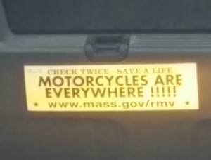 Bumper sticker seen on a vehicle in Westfield last week (Photo by Christine Charnosky).