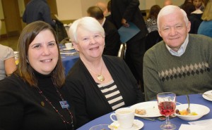 Eileen Swan Rockwal, Maryjane and Thomas Rockwal (l-r) attended the 2016 Westfield State University Interfaith breakfast. (Photo by Lynn Boscher)