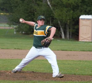 Southwick pitcher Bart Shea deals Friday. (Photo by Lynn Boscher)