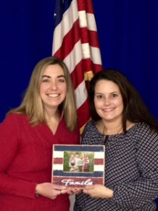 Colleen Cekovsky (l) nominated Joy Goulette (r) for Blue Star Families' Neighbor of the Year Award. Goulette had assembled a core group of volunteers to make meals and send cards while Cekovsky's husband was deployed to Afghanistan. Goulette won the award and was feted in Washington, D.C. on April 7. 