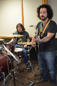 Joe Desilets and Tony Polo jam during a rehearsal for Articulture WESTFIELD.