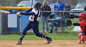 Emma Dunbar hit a walk off single for Wesfield vs. Bridgewater State at Alumni Field. (Courtesy of Westfield State Sports)
