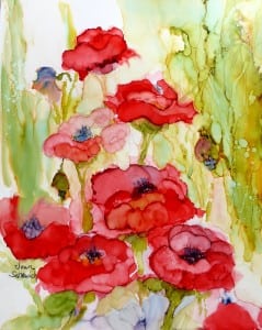 The poster art selected for the show is entitled "Poppies," an alcohol ink by Joan Setkewich of Belchertown. (submitted photo)