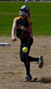 Southwick’s Emily Lachtara delivers a pitch. (Photo by Chris Putz)