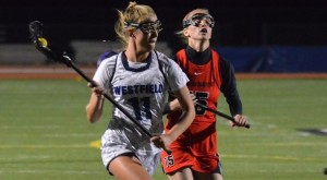 Sydney Lambert scored a pair of goals on Saturday to help lead Westfield to a 15-2 win over MCLA.