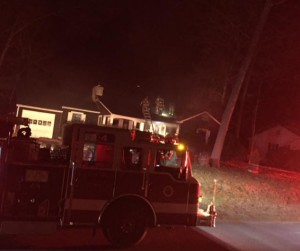 The Westfield Fire Department responds to a fire at 150 Western Circle Sunday night. Photo by witness Patrick Lurgio. Used with permission. 