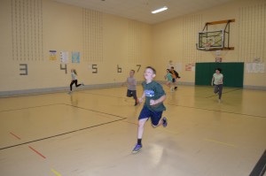 Relay races are an important component of the BOKS program at Highland Elementary School.