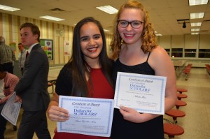Astrid Esquilin Nieves and Natasha Muto were eager to say thank you to the donors who awarded them scholarships at the reception. Astrid Esquilin Nieves will attend the University of Massachusetts this fall and Natasha Muto will attend the University of New Haven.