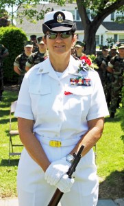 Master of Ceremonies  for Westfield's 2016 Memorial Day Parade, Senior Vice Commander  Cindy T. Lacoste American Legion Post 124. (Photo by Don Wielgus) 