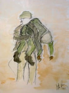 A drawing inspired from Jones's time in Iraq.