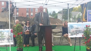 Mayor Sullivan speaking at groundbreaking ceremony.