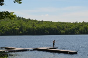 Robert D'Avignon, assistant scout executive, Boy Scouts of America, Western Massachusetts Council, casts a line on the lake in Russell that will be the backdrop for a free family fishing event slated June 11.