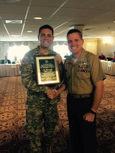 Westfield's State Representative John Velis accepts the award for 2016 Legislator of the Year from the American Legion Department of Massachusetts. (Photo submitted)