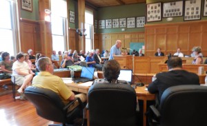 Diverse opinions on the Westfield city budget were aired at the public hearing on Monday evening. (Photo by Amy Porter)