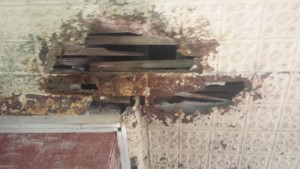 Rotted away ceiling 