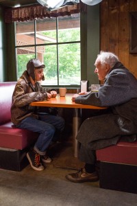 Actors Jackson Smith and Jeff DeMunn are pictured from a scene of "A Tree. A Rock. A Cloud." (Peter Baiamante photography)