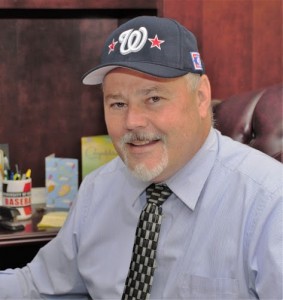 Westfield Mayor Brian Sullivan is sporting the Westfield baseball cap. (Photo by Lynn Boscher)