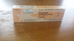 A package of naloxone, the generic brand of Narcan.