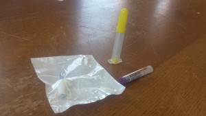 The pieces available for naloxone administration in an emergency. 