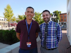 (l-r) Munger Hill vice principal Chris Manfredi and new principal Salvatore Frieri were on hand at the Meet and Greet on Wednesday. (Photo by Amy Porter)