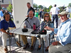 Mayor Brian P. Sullivan aired his radio show live from the Pavilion on Wednesday with guests Dan Welch and Amber Danahey and co-host Dennis Atkins. (Photo by Amy Porter)