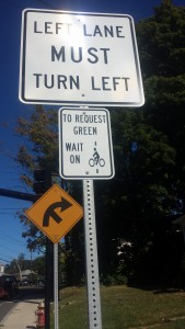 Signage for the bicycle recognition activation.