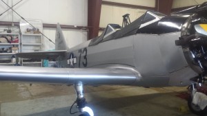 This is a side-view of a Fairchild PT-23 trainer plane.