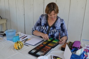 Fine artist Alexandra Walters presented a workshop titled "artist sketchbook journaling" on Sunday at the Blandford Fair.