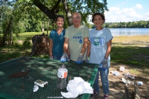 Nancy Bobskill, Bill Rose and Sheryl Becker will be among the volunteers along the Westfield River cleaning up trash on Sept. 24. On Friday morning, the team discovered trash scattered close to the river at Pynchon Point in Agawam, one of the key areas to be cleaned.