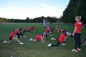 Practice makes perfect for Westfield Youth Cheer participants.