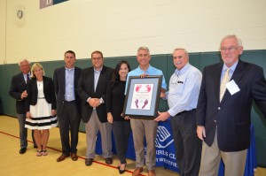 The Sarat Family was recognized with the Wall of Fame Award by Mike Coffey and Bill Parks during an awards presentation Wednesday night at the Boys & Girls Club of Greater Westfield.