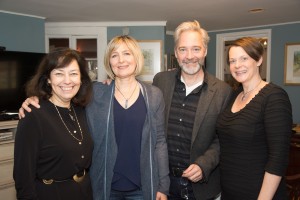 Berkshire Theatre Group’s Kate Maguire, actors Corinna May and David Adkins, and WAM co-founder Kristen Van Ginhoven prep The Bakelite Masterpiece for its American premiere this fall.