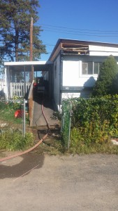 The exterior of the home on Southampton Road, along with the porch where the injured party had difficulty getting out of.