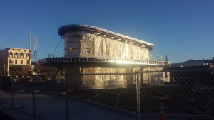 The exterior of the Transit Pavilion, which is set to undergo interior construction throughout the winter months and open in the spring of 2017.