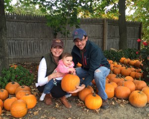 Westfield resident and longtime suffering Chicago Cubs fan Evan Kreke, right, poses for a Halloween-themed photo with his wife, Rebecca, left, and their 11-month-old daughter, Eleanor. (Submitted photo)