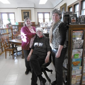 Porter Memorial Library staff Shannon Kopacz, Janet Lombardo, director and Lori Bocon. (Photo by Amy Porter)