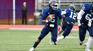 Westfield State sophomore Travon Holder rushed for 112 yards and a pair of scores on Saturday. (WSU File photo by Bon Blanchard)